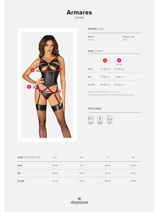 Armares guêpière et string - Noir