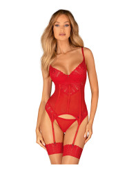 Ingridia corset et string - Rouge