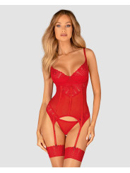 Ingridia corset et string - Rouge