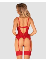 Ingridia corset et string - Rouge