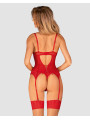 Ingridia corset et string - Rouge