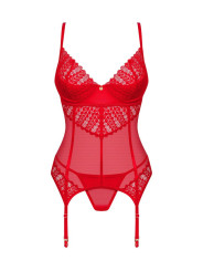 Ingridia corset et string - Rouge