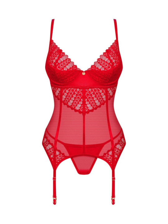 Ingridia corset et string - Rouge