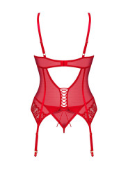 Ingridia corset et string - Rouge