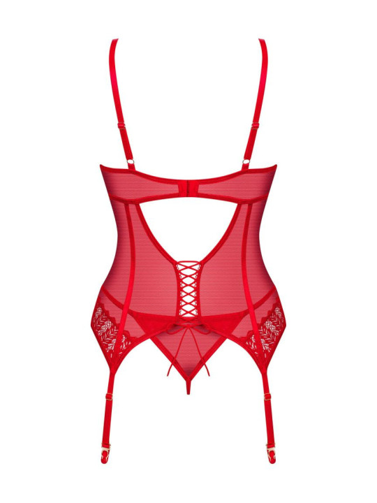 Ingridia corset et string - Rouge