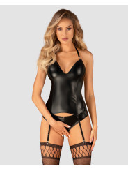 Viranes corset et string - Noir