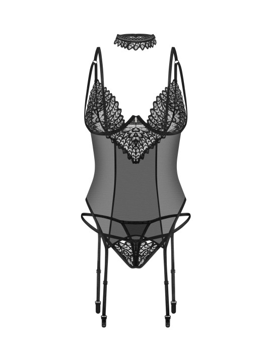Donarella corset et string - Noir NP