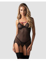 Novenes corset et string - Noir