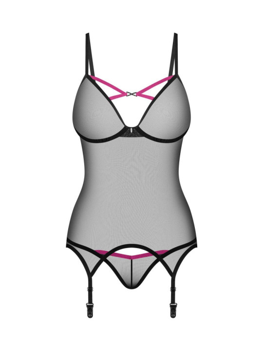 Novenes corset et string - Noir