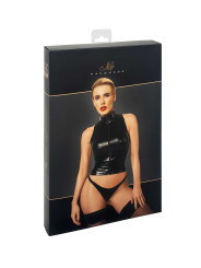 F324 Glam Top wetlook avec corset en vinyle