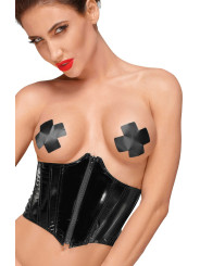 F193 corset en PVC avec laçage réglable dans le dos