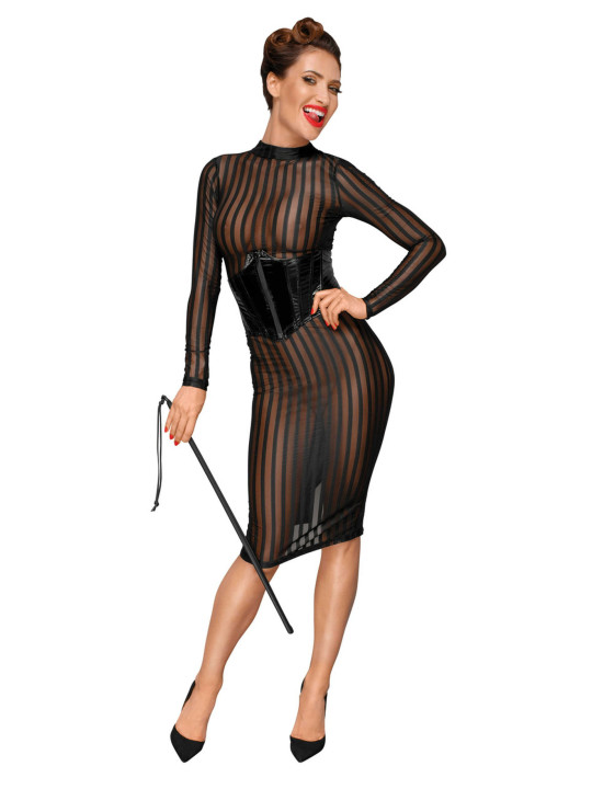 F193 corset en PVC avec laçage réglable dans le dos