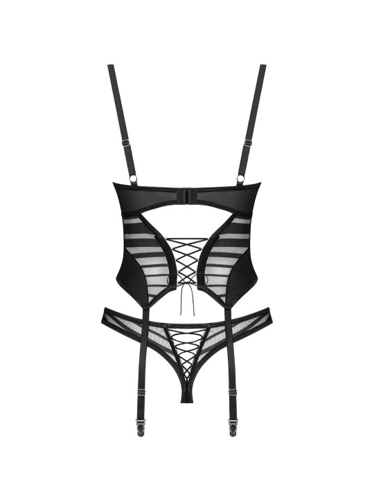 Lune Bellis corset et string - Noirs