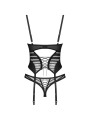 Lune Bellis corset et string - Noirs