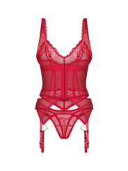 Cupide Desir corset et string - Rouge