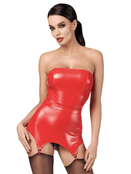 F368 Bombshell Corset porte jarretelles rouge féroce