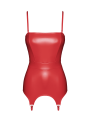 F368 Bombshell Corset porte jarretelles rouge féroce