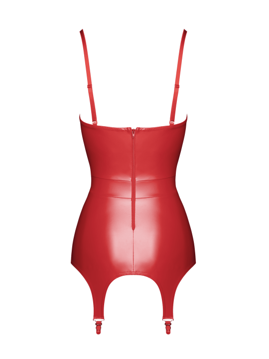 F368 Bombshell Corset porte jarretelles rouge féroce