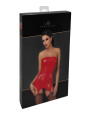 F368 Bombshell Corset porte jarretelles rouge féroce