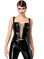 F379 Dominae Corset Top en PVC lacé sur l'avant
