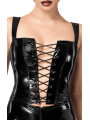 F379 Dominae Corset Top en PVC lacé sur l'avant