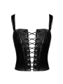 F379 Dominae Corset Top en PVC lacé sur l'avant