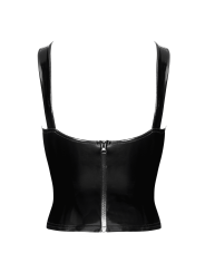 F379 Dominae Corset Top en PVC lacé sur l'avant