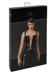 F379 Dominae Corset Top en PVC lacé sur l'avant