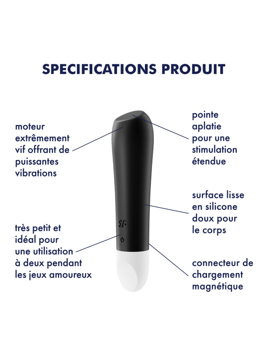 Ultra Power Bullet 2 - Noir Vibromasseur  Satisfyer