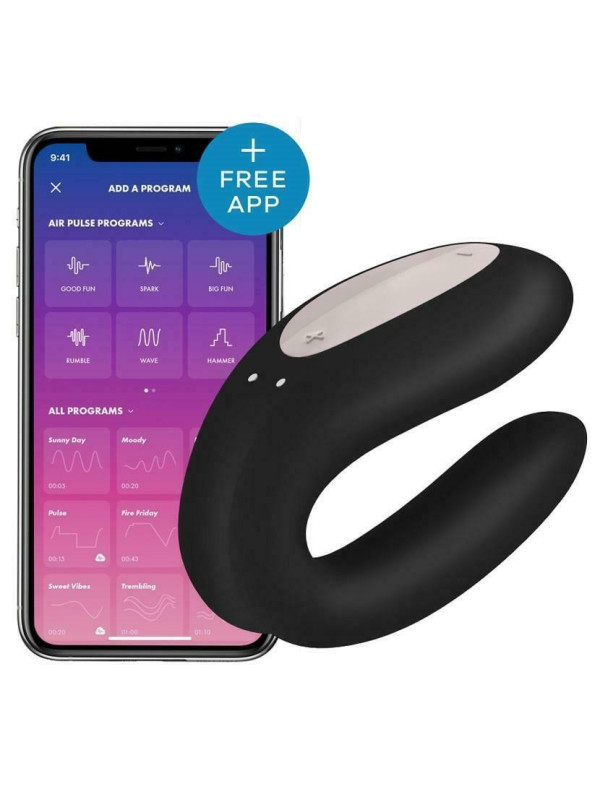 Double Joy - Noir Stimulateur connecté pour couple Satisfyer