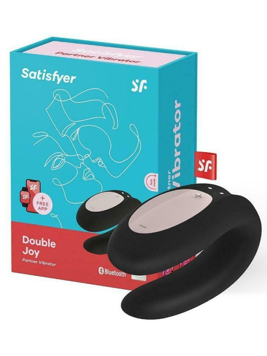 Double Joy - Noir Stimulateur connecté pour couple Satisfyer