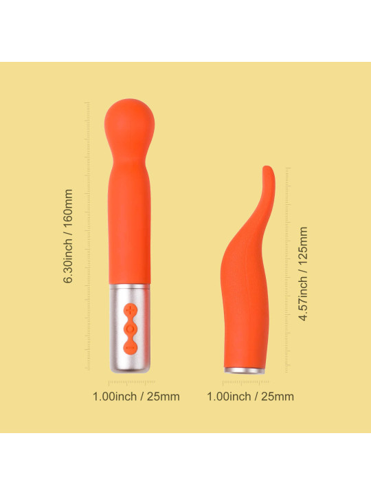 Partschinite - The naughty collection - Vibromasseur à tête interchangeable Orange