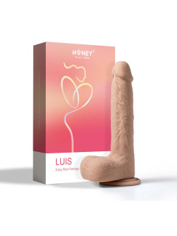 Luis gode réaliste vibrant et va et vient avec appli 21 cms - Chair