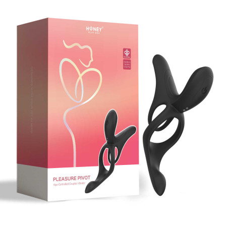 PLEASURE PIVOT Vibromasseur pour couples contrôlé par application - Noir