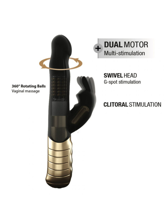 Vibromasseur Dorcel Baby Rabbit 21 cm 2.0 - Noir et Or