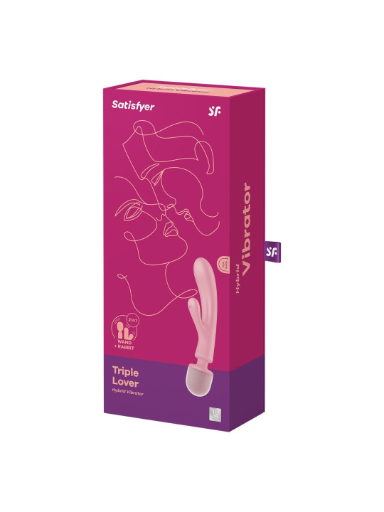 Triple lover Rabbit et Wand Satisfyer - Rose