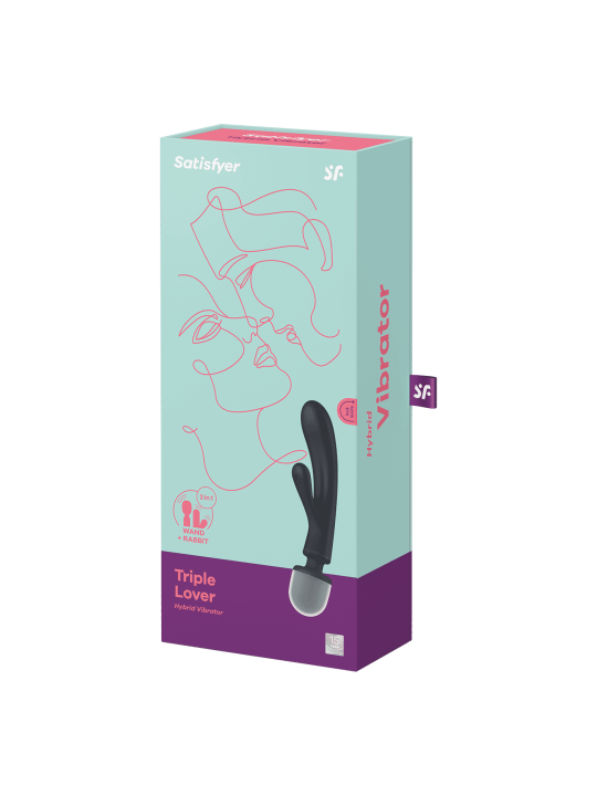 Triple lover Rabbit et Wand Satisfyer - Noir