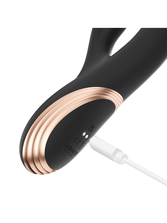 Gem vibromasseur rabbit avec capteurs de pression et application Noir