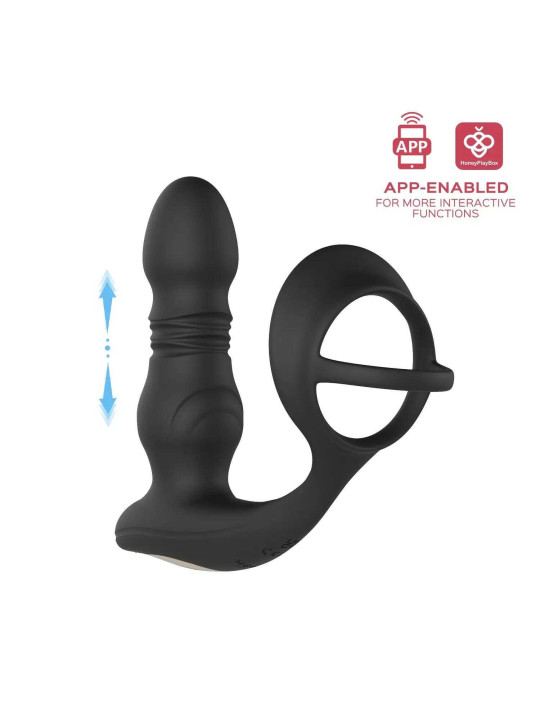 Cyrus - Vibromasseur de prostate va et vient contrôlé par application - Noir