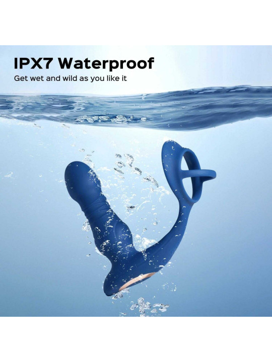 Cyrus - Vibromasseur de prostate va et vient contrôlé par application - Noir