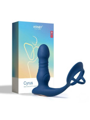 Cyrus - Vibromasseur de prostate va et vient contrôlé par application - Bleu