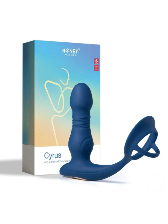 Cyrus - Vibromasseur de prostate va et vient contrôlé par application - Bleu