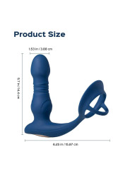 Cyrus - Vibromasseur de prostate va et vient contrôlé par application - Bleu