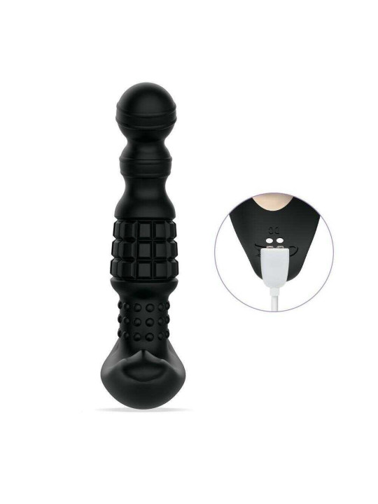 Pineapple Man - Masseur prostatique vibrant à billes roulantes - Noir