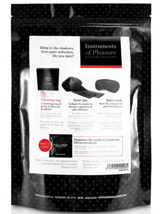 Coffret Plaisir - Masque, liens sensuels, cockring, dosette