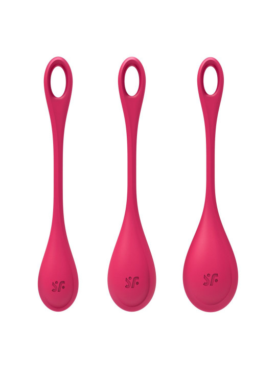 Yoni Power 1 - Set de 3 - Rouge Boules de Geisha Satisfyer