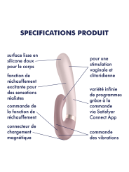 Heat Wave Connect App - Mauve Stimulateur clitoridien et Vibromasseur point G Satisfyer
