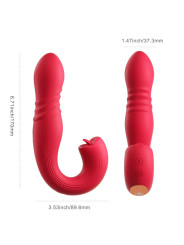 JOI THRUST 2 rouge - Vibromasseur point G - lèche-clitoris - va et vient contrôlé par application